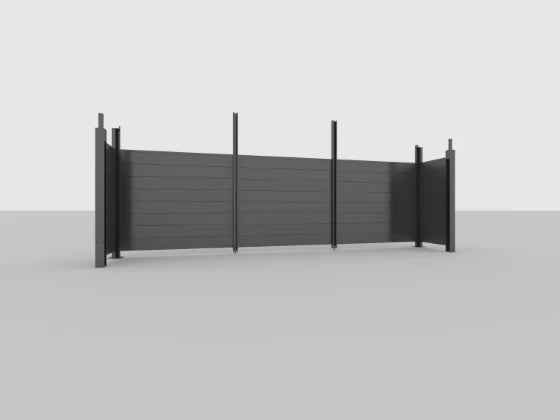 Calux Komposit Endwand fuer Doppel Carport - premiumcarports.deMetall Carport, Stahlcarport