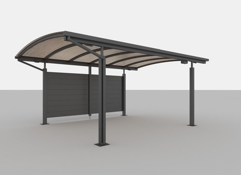 Komposit Seitenwand fuer Einzel- und Doppelcarport CALUX - premiumcarports.deMetall Carport, Stahlcarport